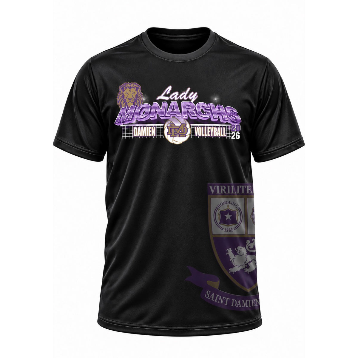 2026 Lady Monarchs Volleyball Booster Tee in Black