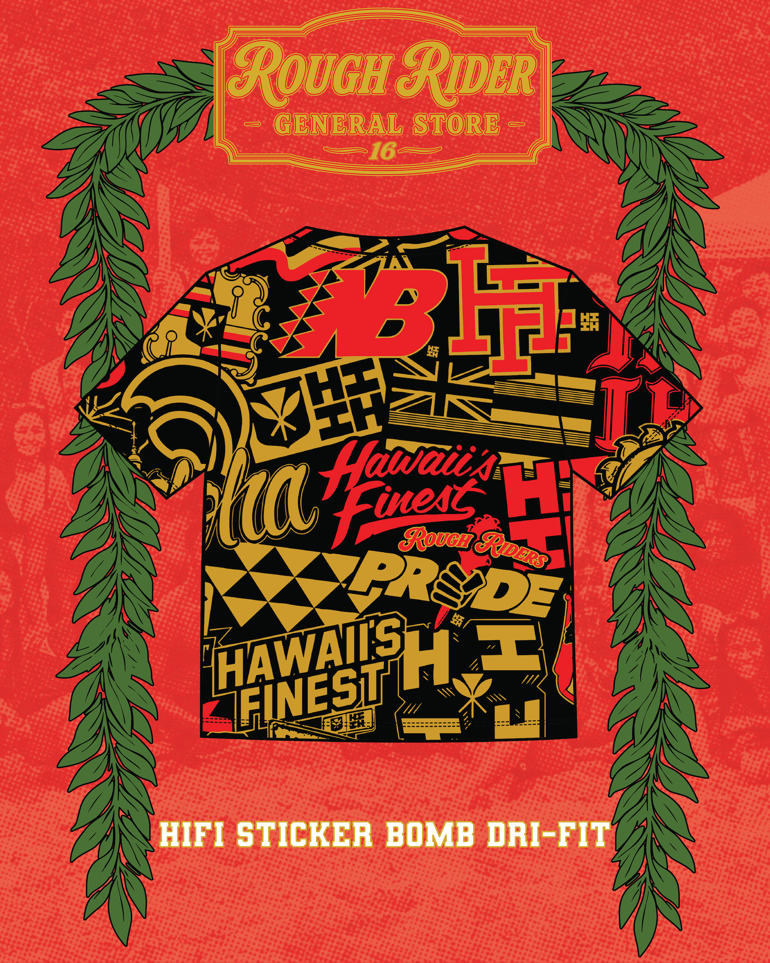 RHS x Hawaii's Finest Sticker Bomb Dri Fit T-Shirt