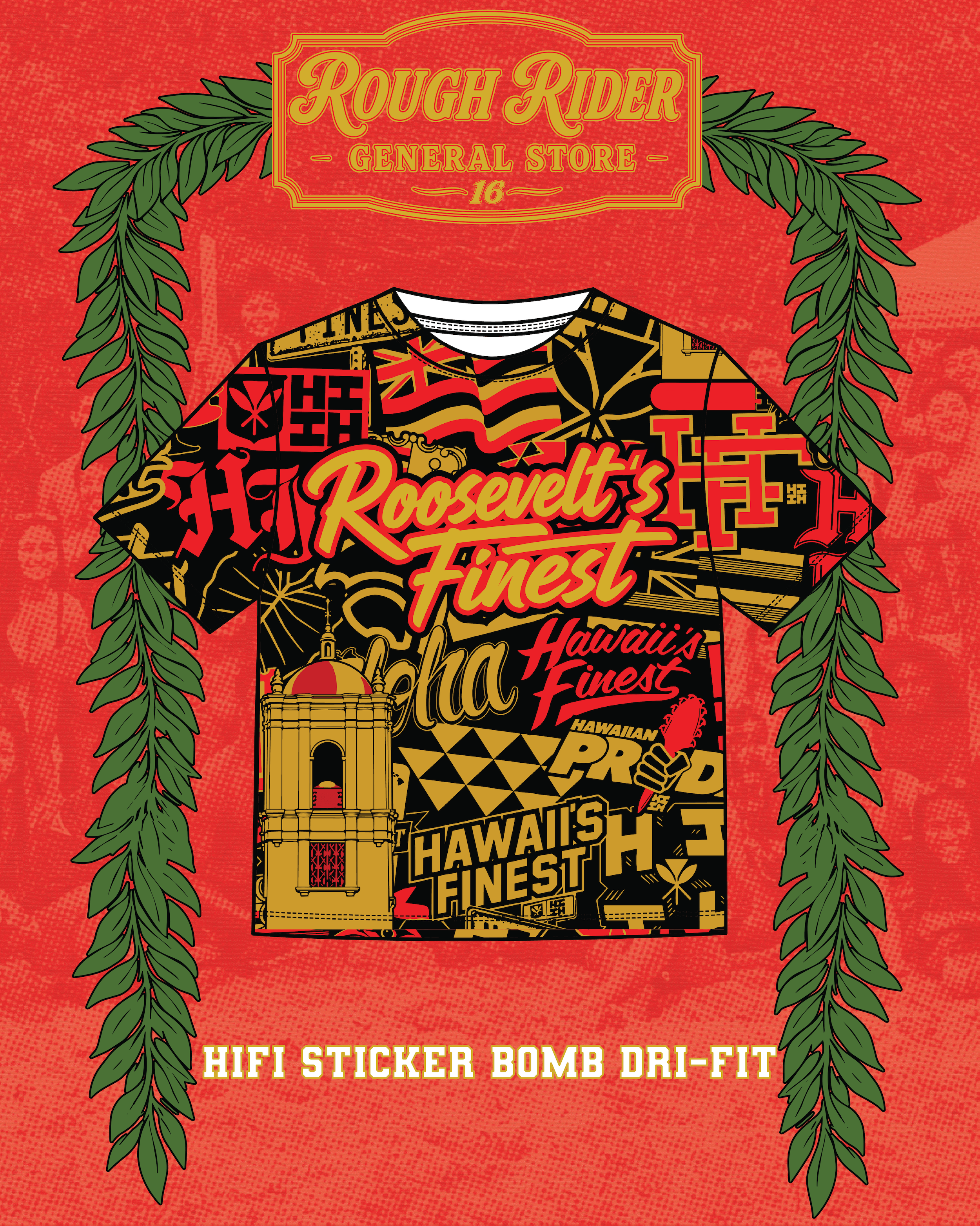 RHS x Hawaii's Finest Sticker Bomb Dri Fit T-Shirt