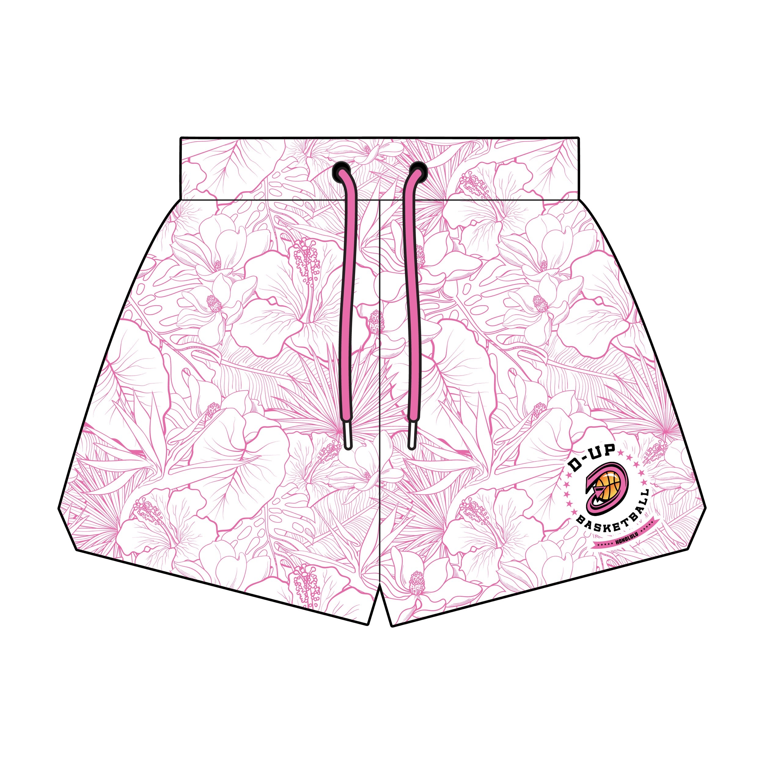 D-UP Hawaii – FLORAL Basketball Shorts (PRE-ORDER)