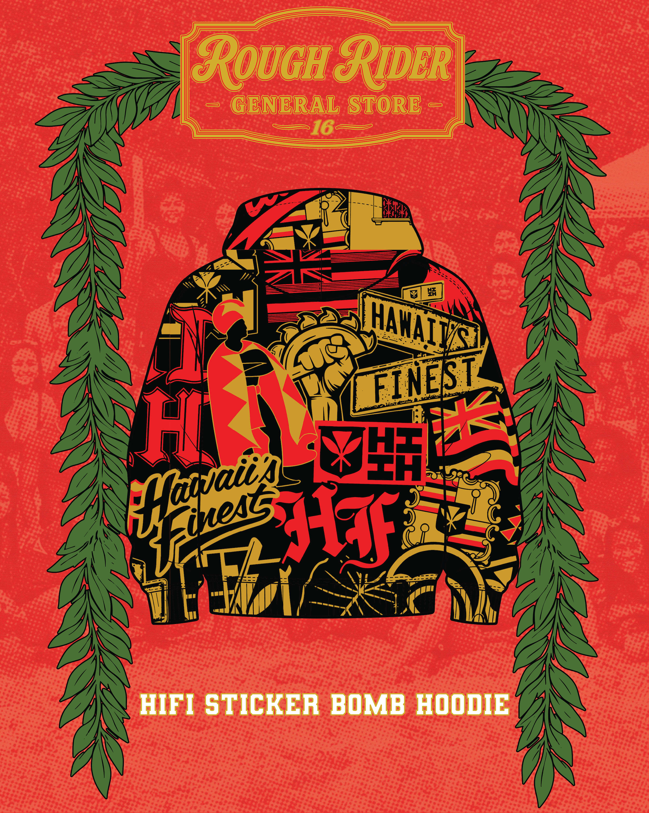 RHS x Hawaii's Finest Sticker Bomb Hoodie