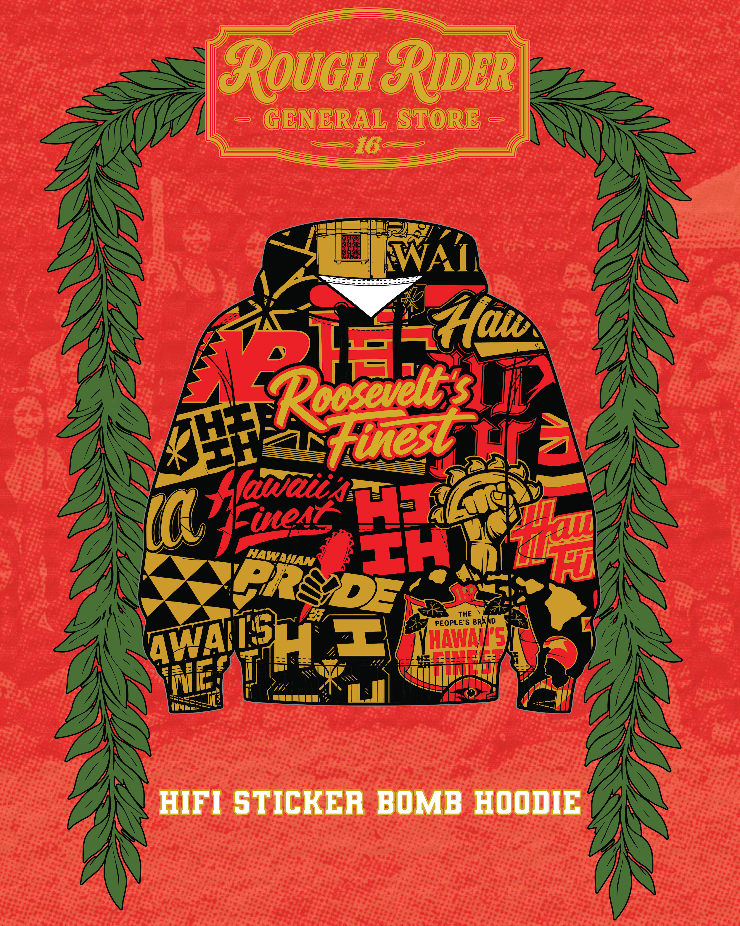 RHS x Hawaii's Finest Sticker Bomb Hoodie