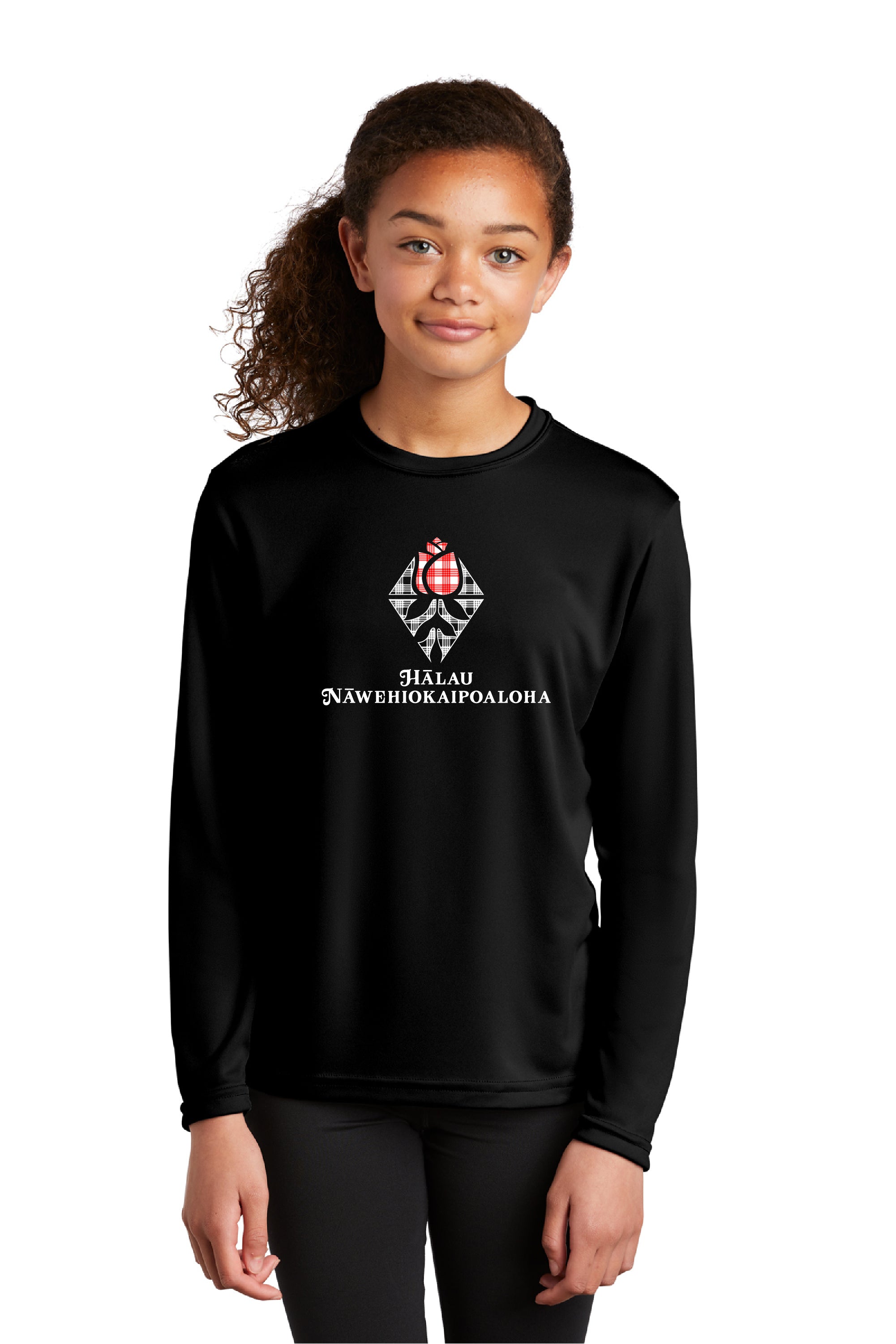 [Halau Nawehiokaipoaloha] PALAKA Long Sleeve Dri-Fit Black Tee