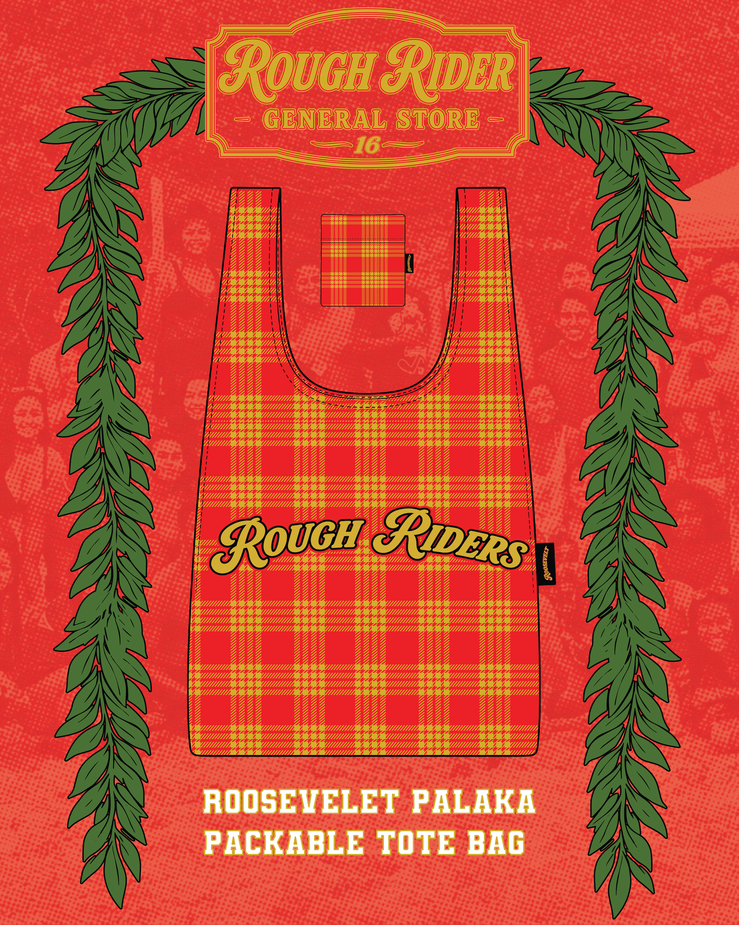 Roosevelt Palaka Packable Tote Bag